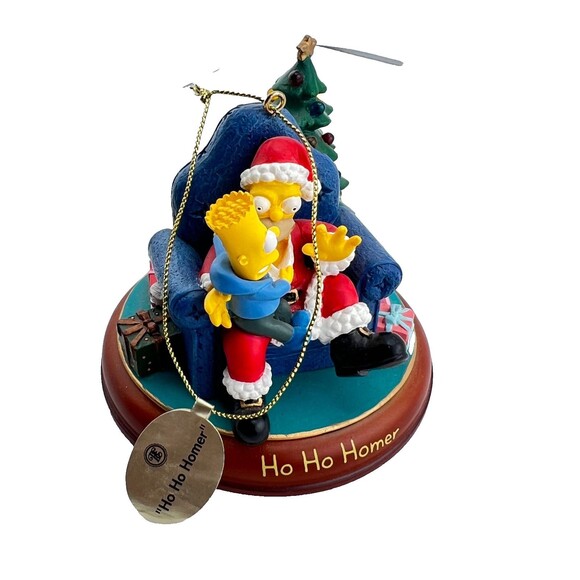 SIMPSONS Bradford Christmas Tree Ornament Illuminated “Ho Ho Homer” Santa Bart - Picture 6 of 9